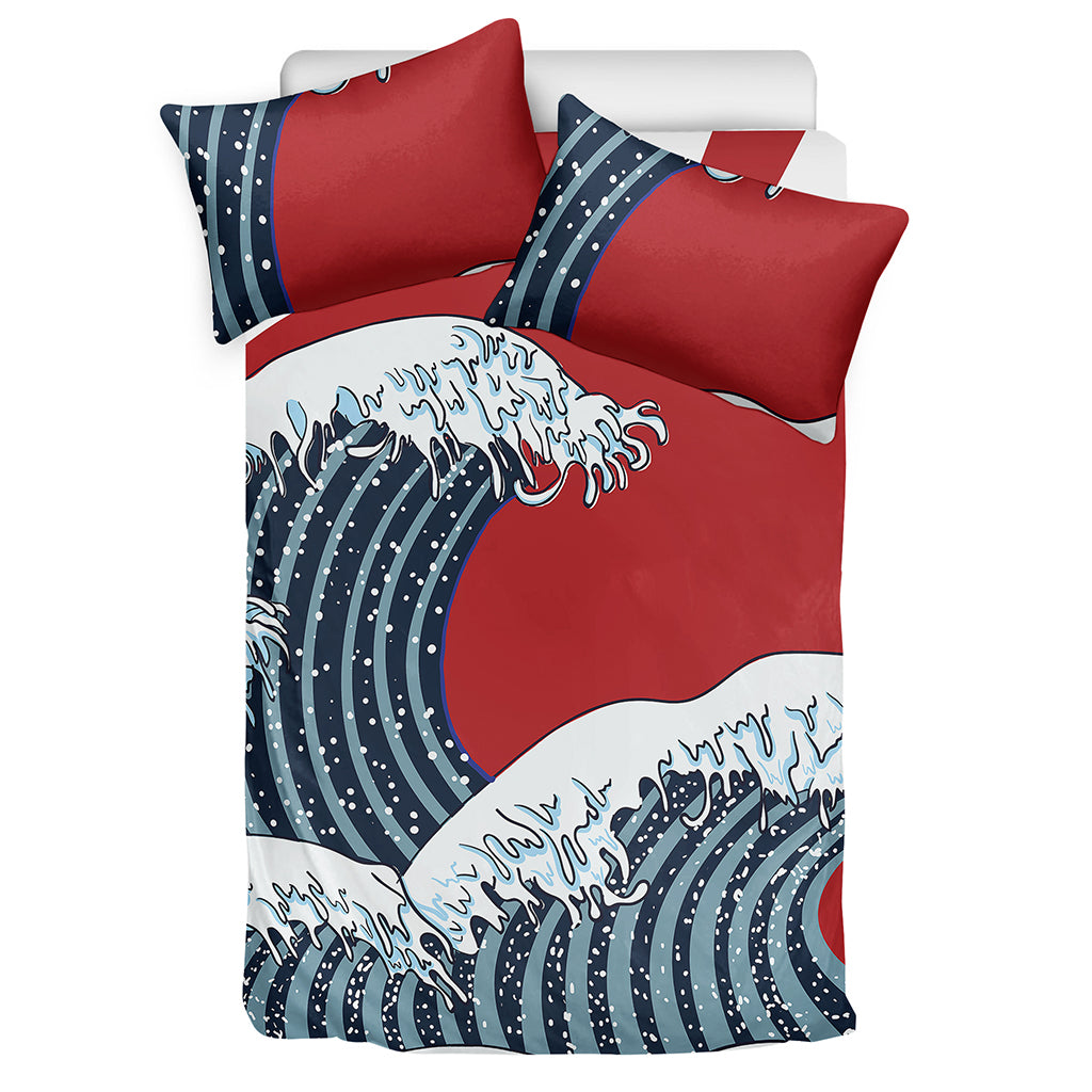 The Great Kanagawa Wave Print Duvet Cover Bedding Set