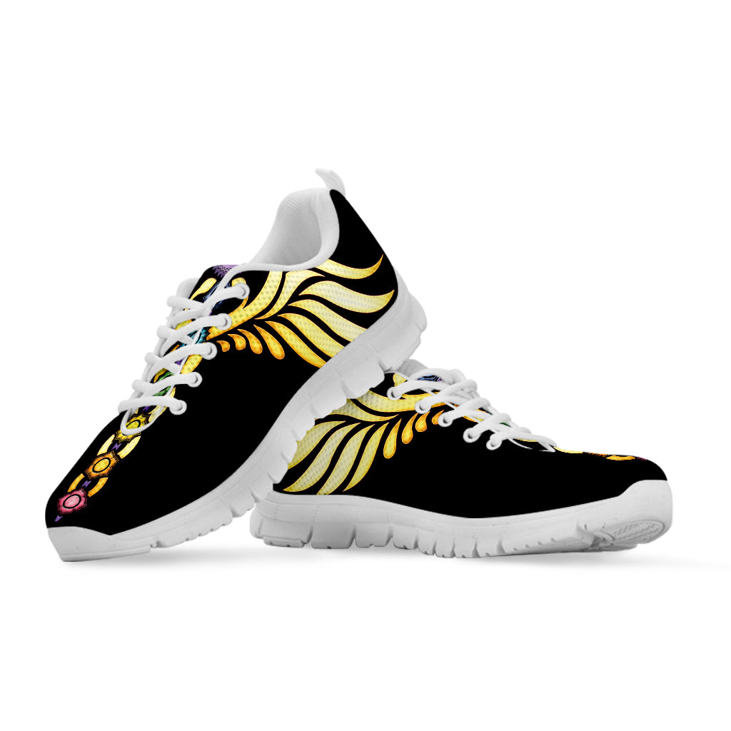 The Seven Chakras Caduceus Print White Sneakers