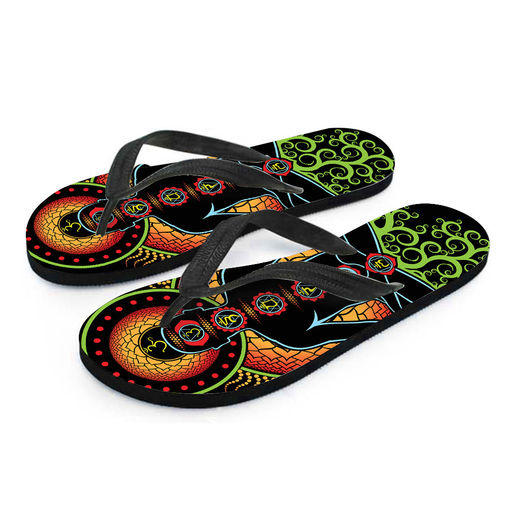 The Seven Chakras Print Flip Flops