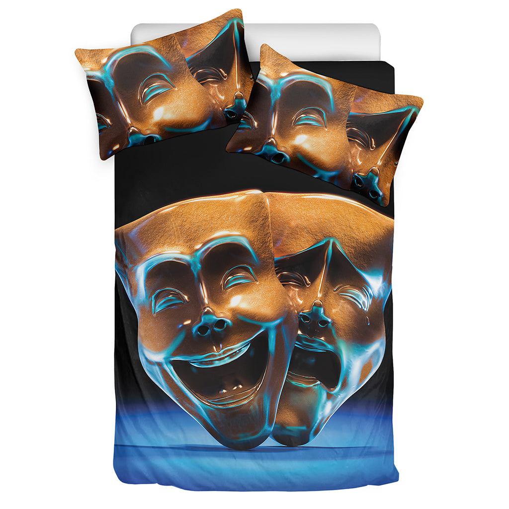 The Sock And Buskin Theatre Masks Print Duvet Cover Bedding Set