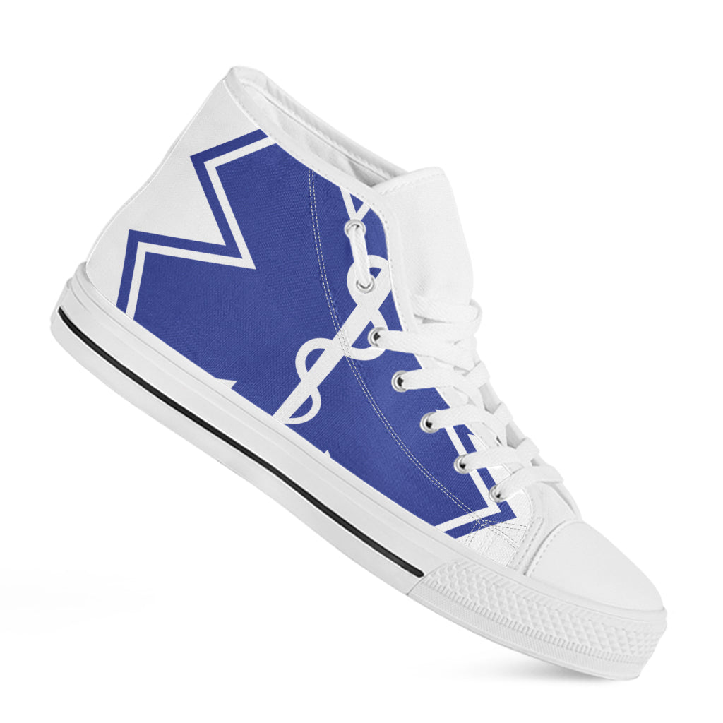 The Star Of Life Paramedic Symbol Print White High Top Shoes