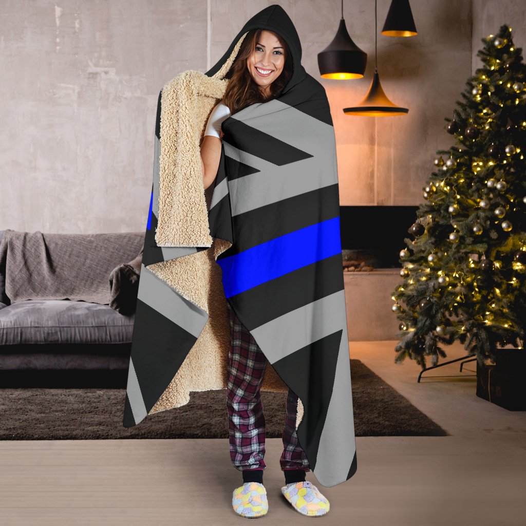 Thin Blue Line Union Jack Hooded Blanket GearFrost