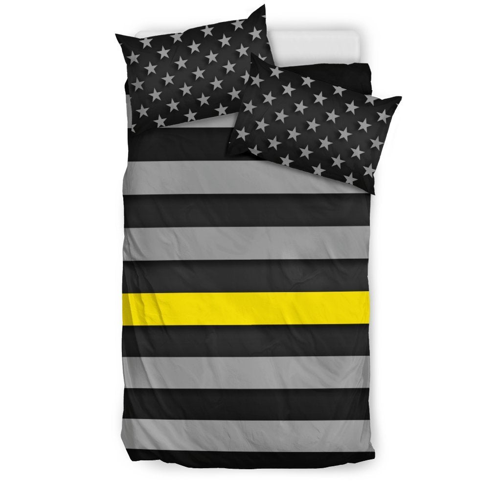 Thin Yellow Line Duvet Cover Bedding Set GearFrost