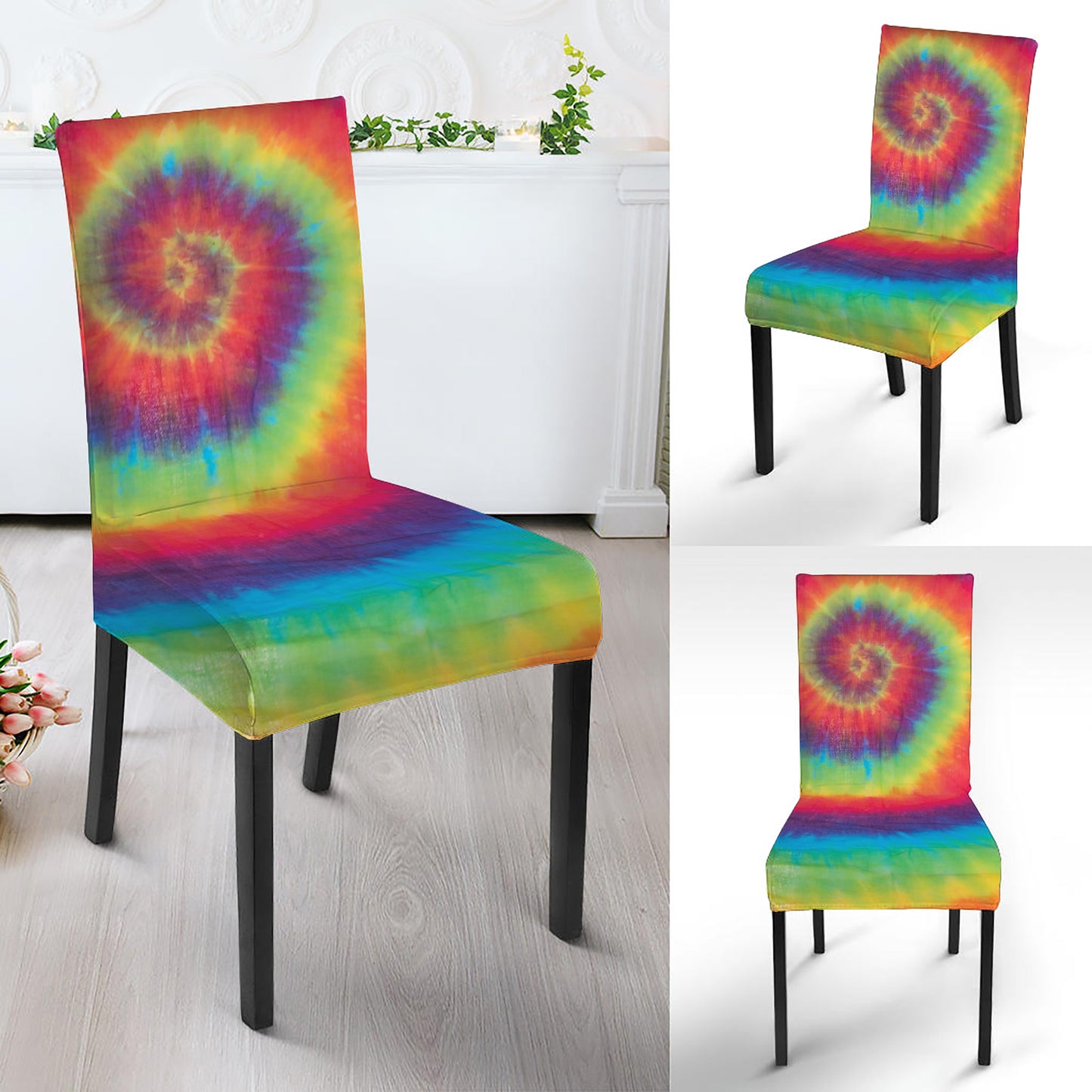Tie Dye Print Dining Chair Slipcover
