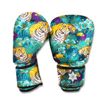 Tiger And Toucan Pattern Print Boxing Gloves