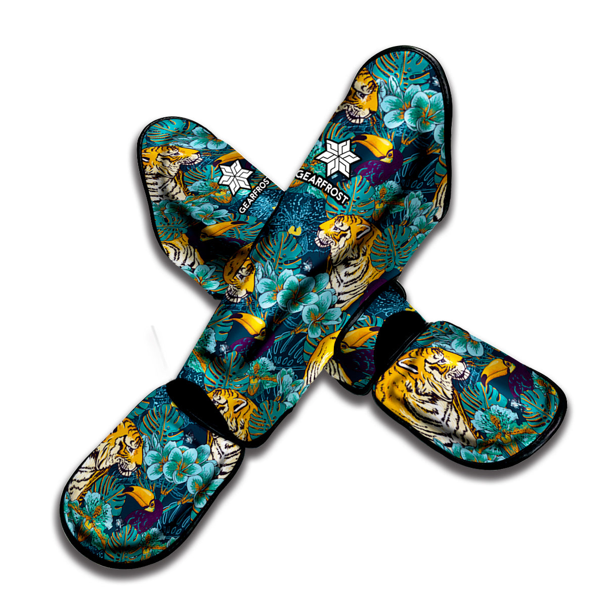 Tiger And Toucan Pattern Print Muay Thai Shin Guard