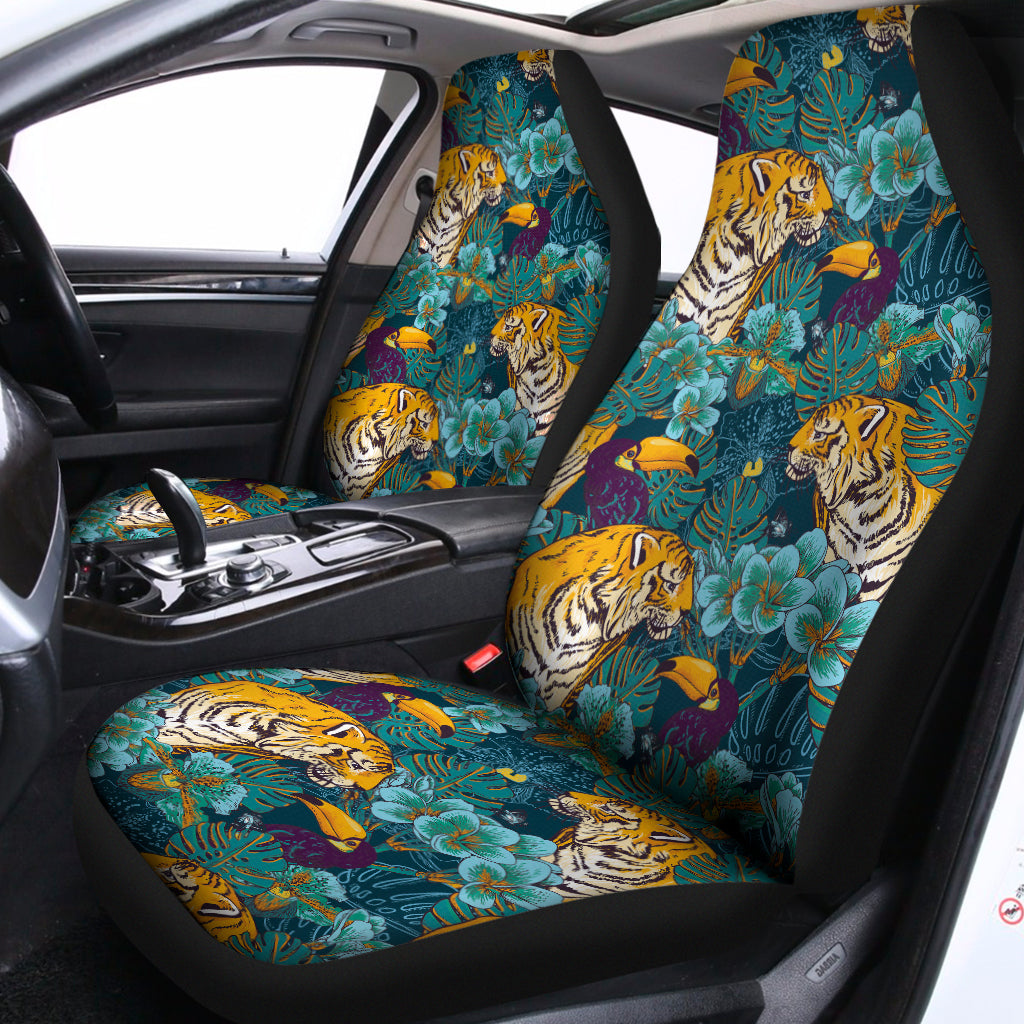 Tiger And Toucan Pattern Print Universal Fit Car Seat Covers
