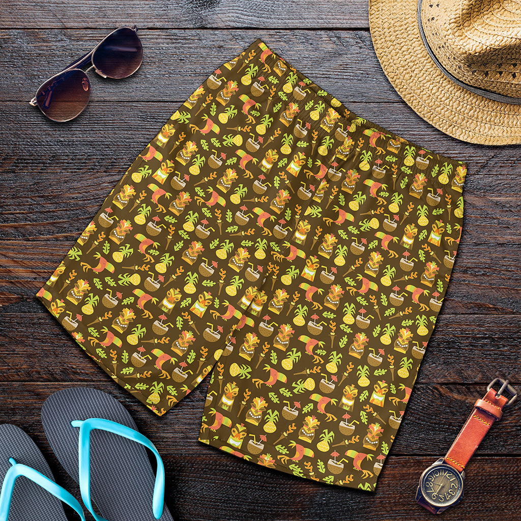 Tiki Luau Pattern Print Men's Shorts