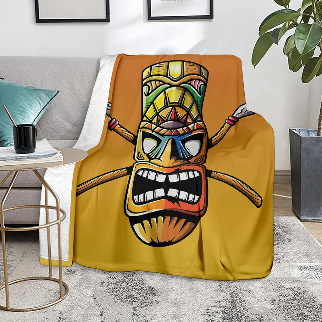 Tiki Totem Print Blanket