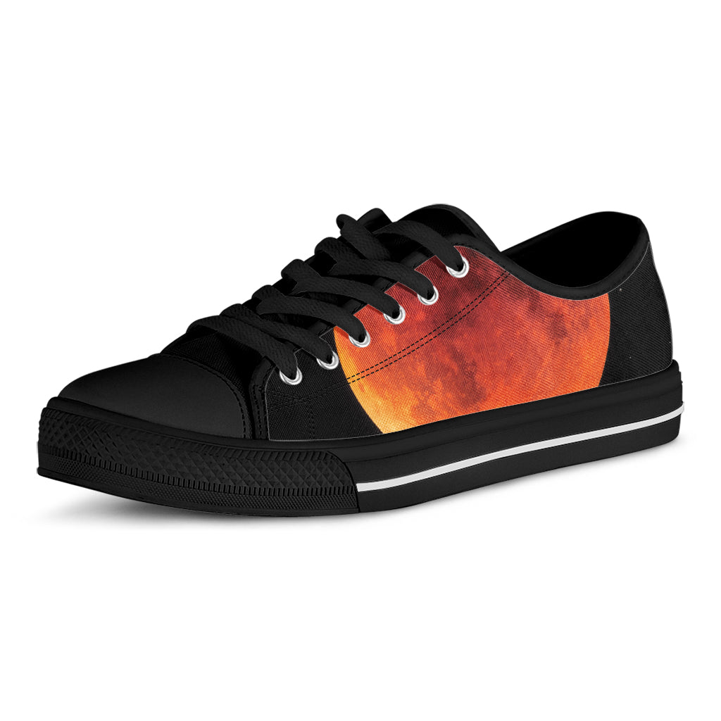 Total Lunar Eclipse Print Black Low Top Shoes