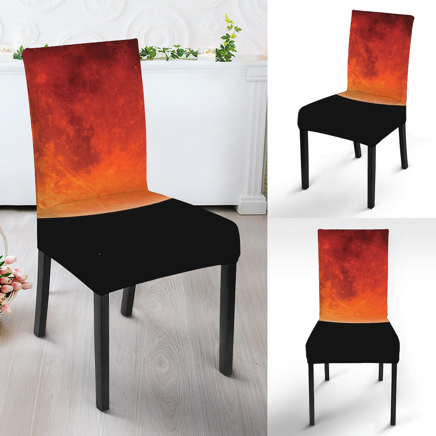 Total Lunar Eclipse Print Dining Chair Slipcover