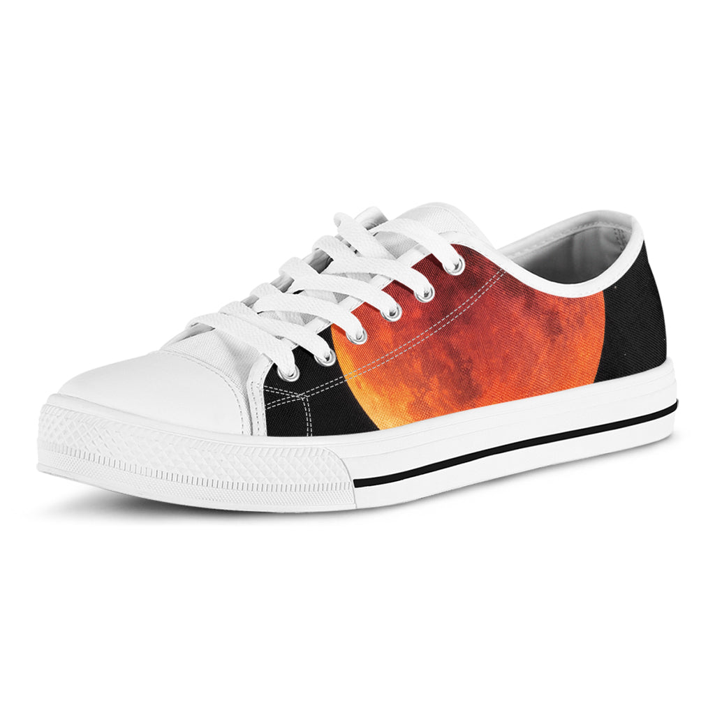Total Lunar Eclipse Print White Low Top Shoes