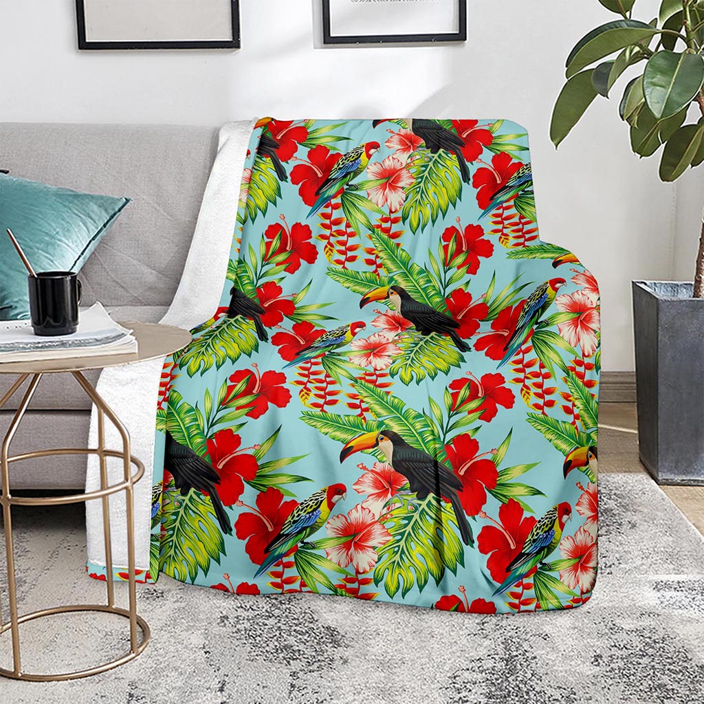 Toucan Parrot Tropical Pattern Print Blanket