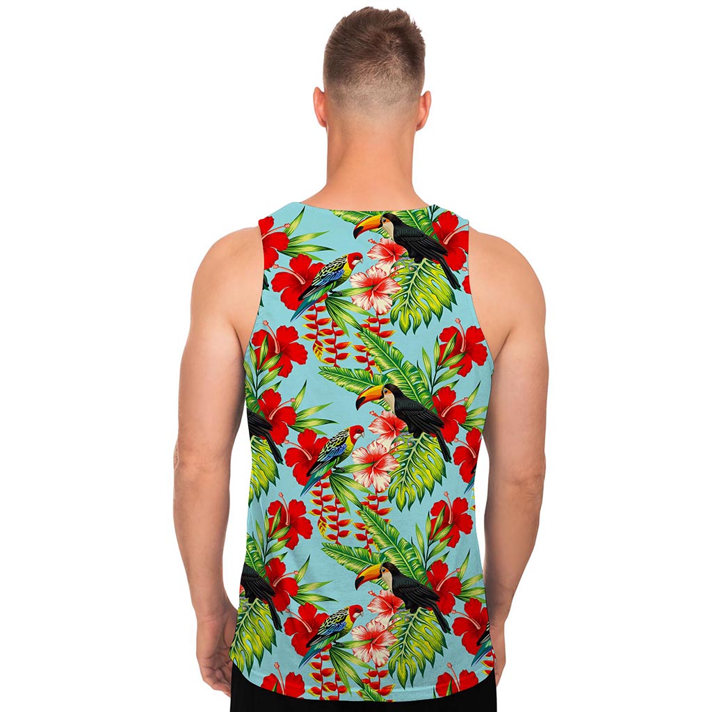 Toucan Parrot Tropical Pattern Print Men's Tank Top