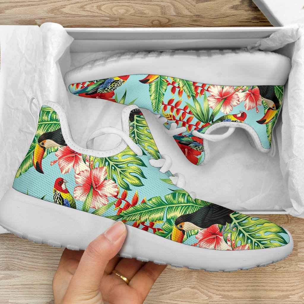 Toucan Parrot Tropical Pattern Print Mesh Knit Shoes GearFrost