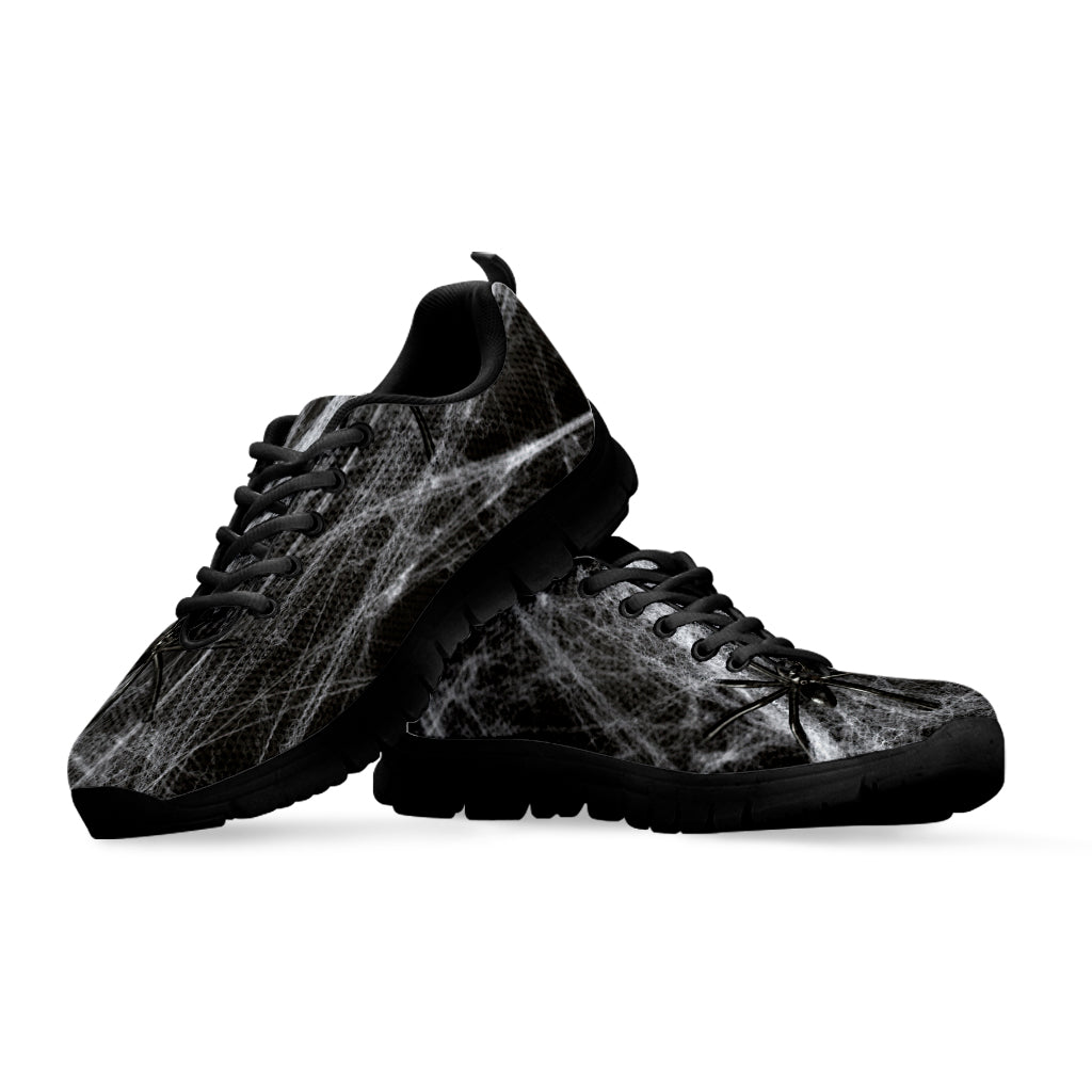 Toy Spiders And Cobweb Print Black Sneakers