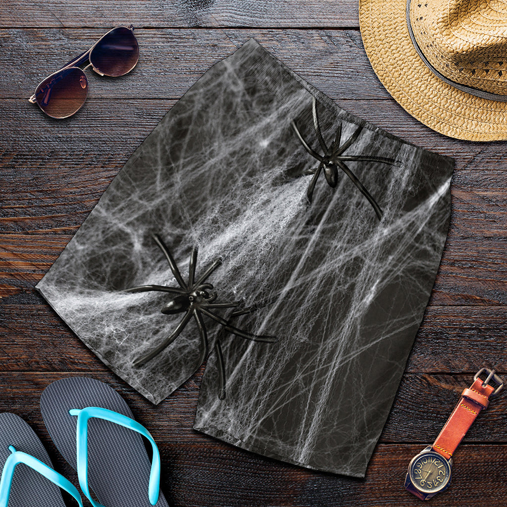 Toy Spiders And Cobweb Print Men's Shorts