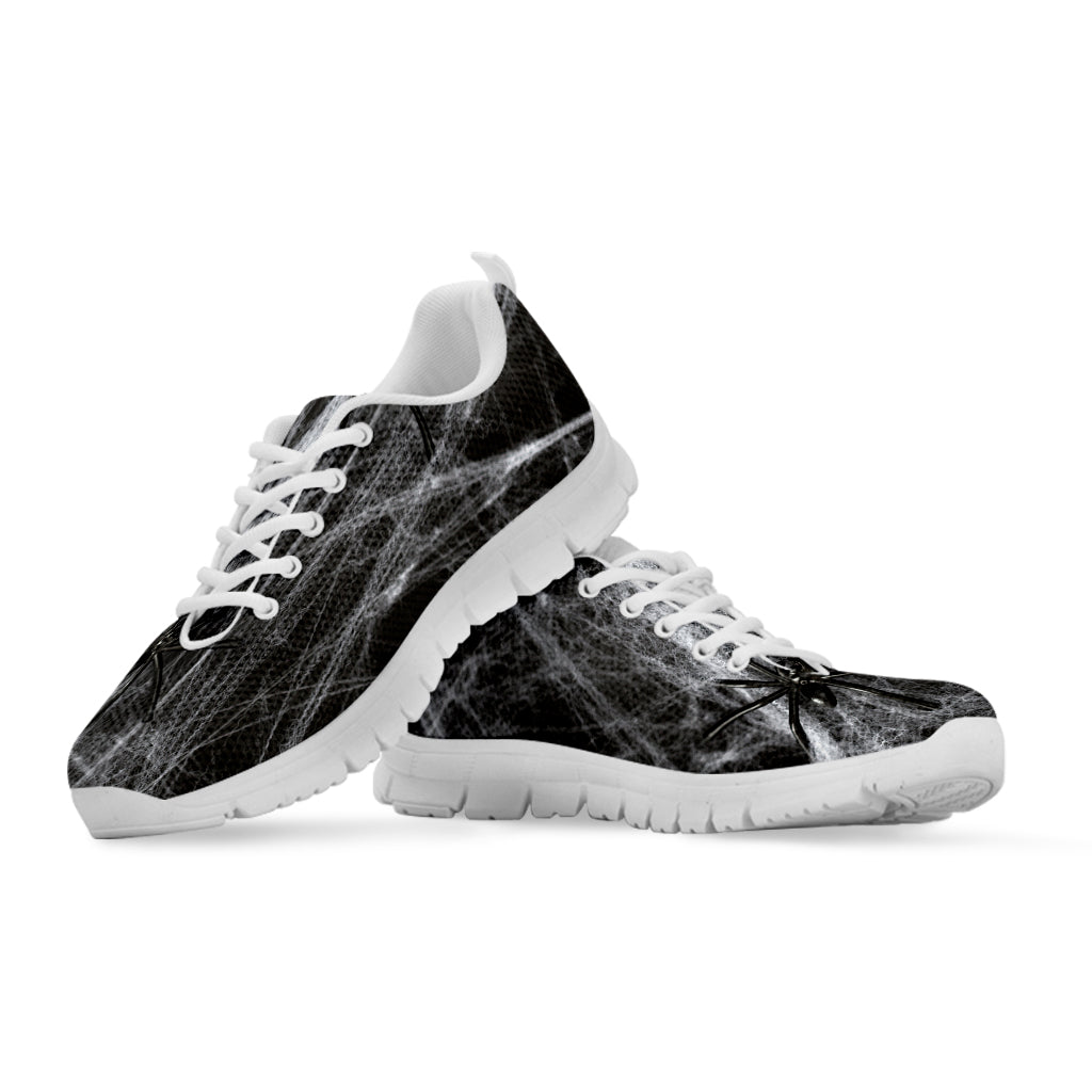 Toy Spiders And Cobweb Print White Sneakers