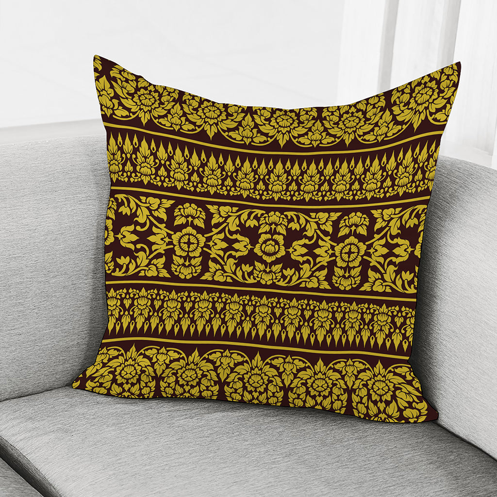 Traditional Thai Flower Pattern Print Pillow Cover