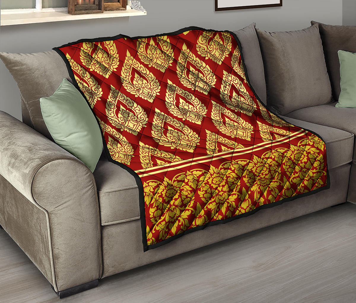 Traditional Thai Pattern Print Quilt