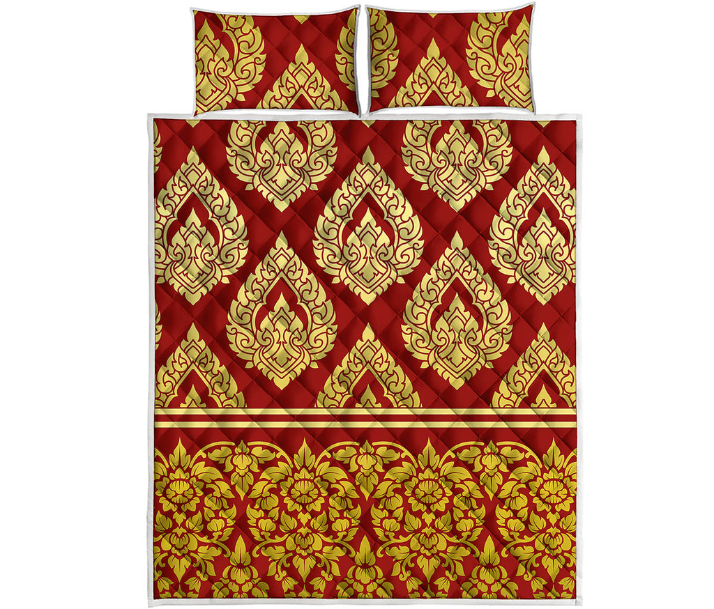 Traditional Thai Pattern Print Quilt Bed Set