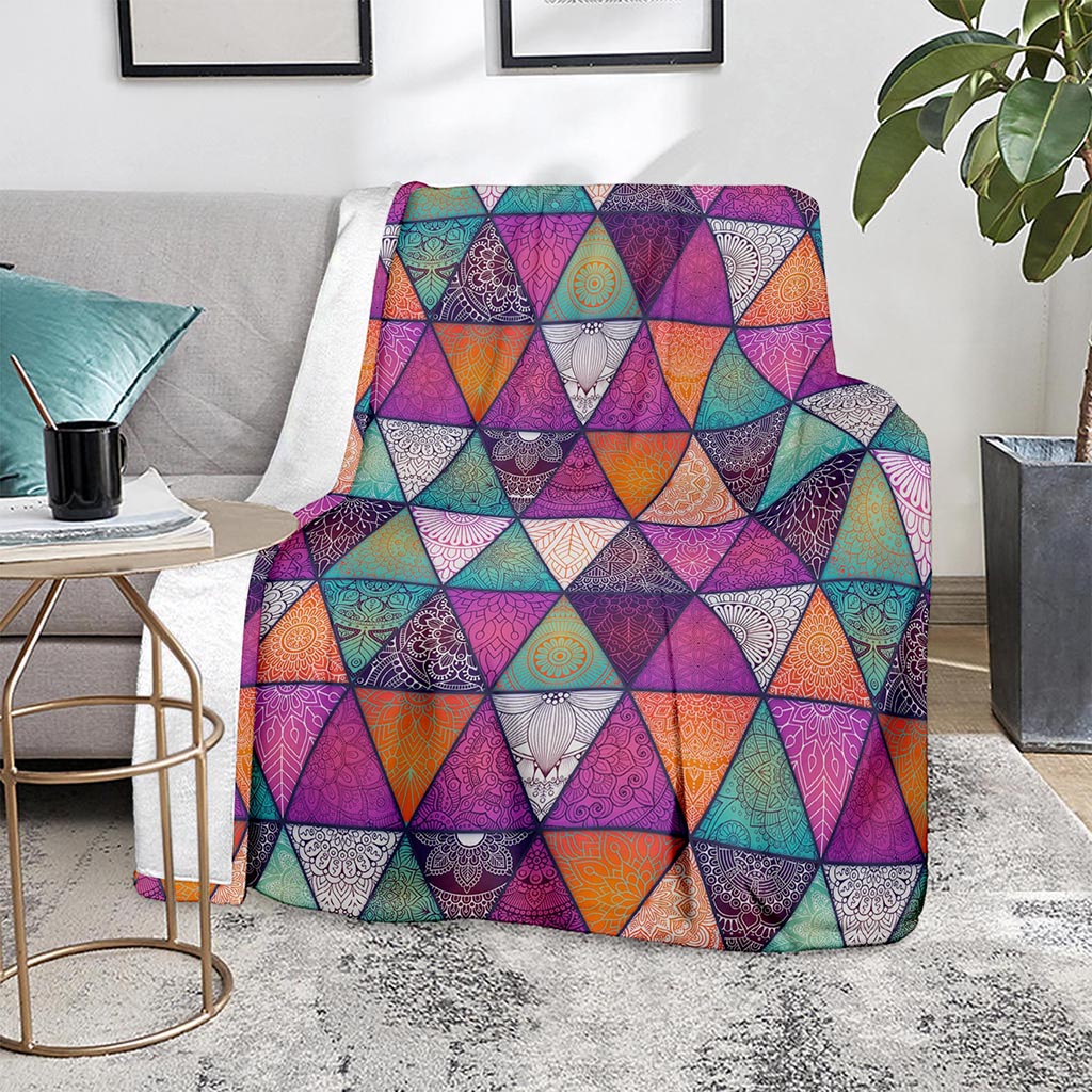 Triangle Bohemian Mandala Pattern Print Blanket