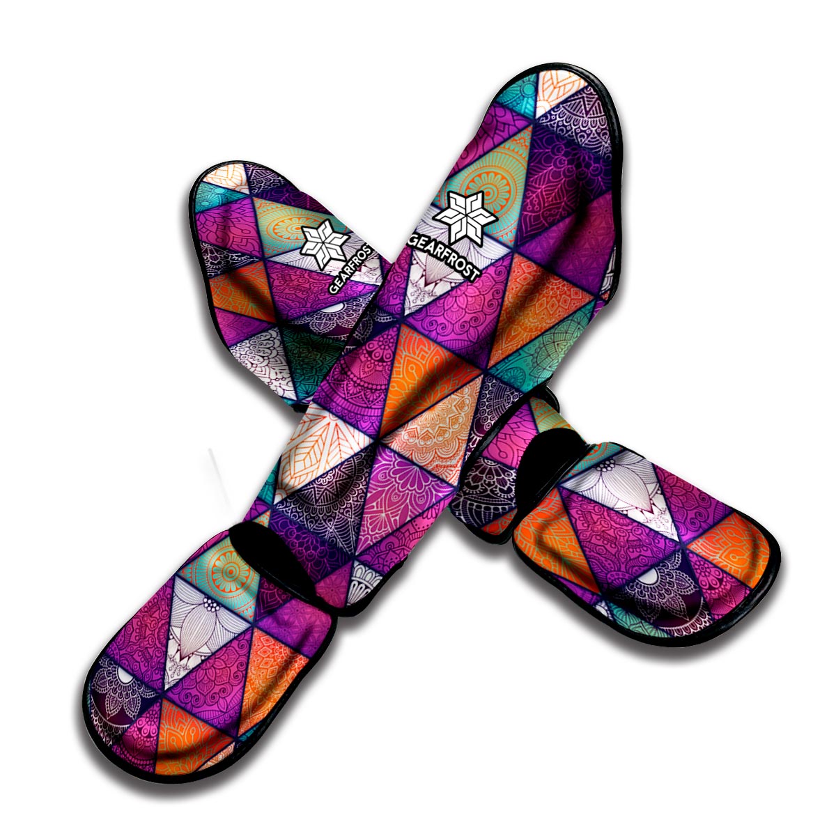 Triangle Bohemian Mandala Pattern Print Muay Thai Shin Guard