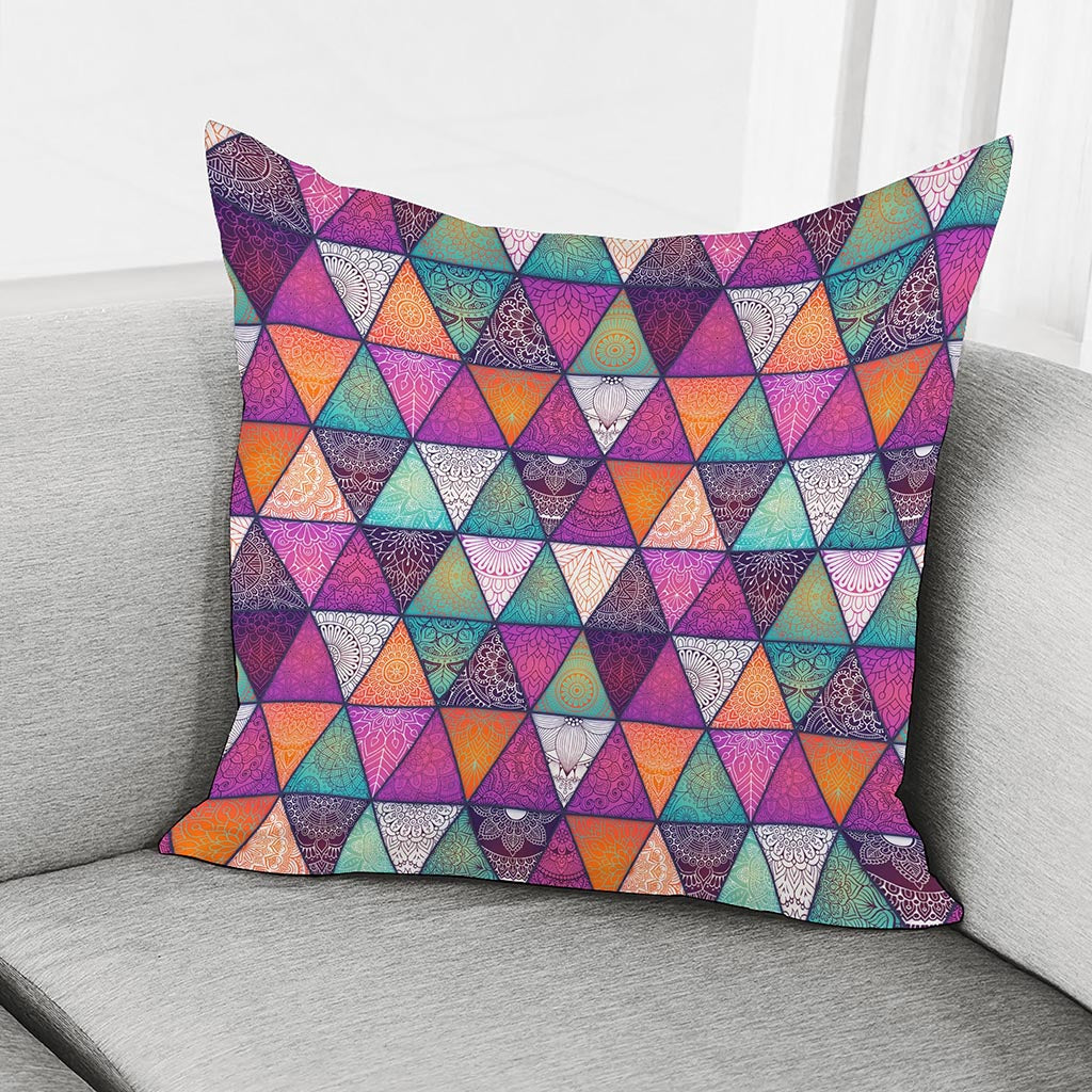 Triangle Bohemian Mandala Pattern Print Pillow Cover