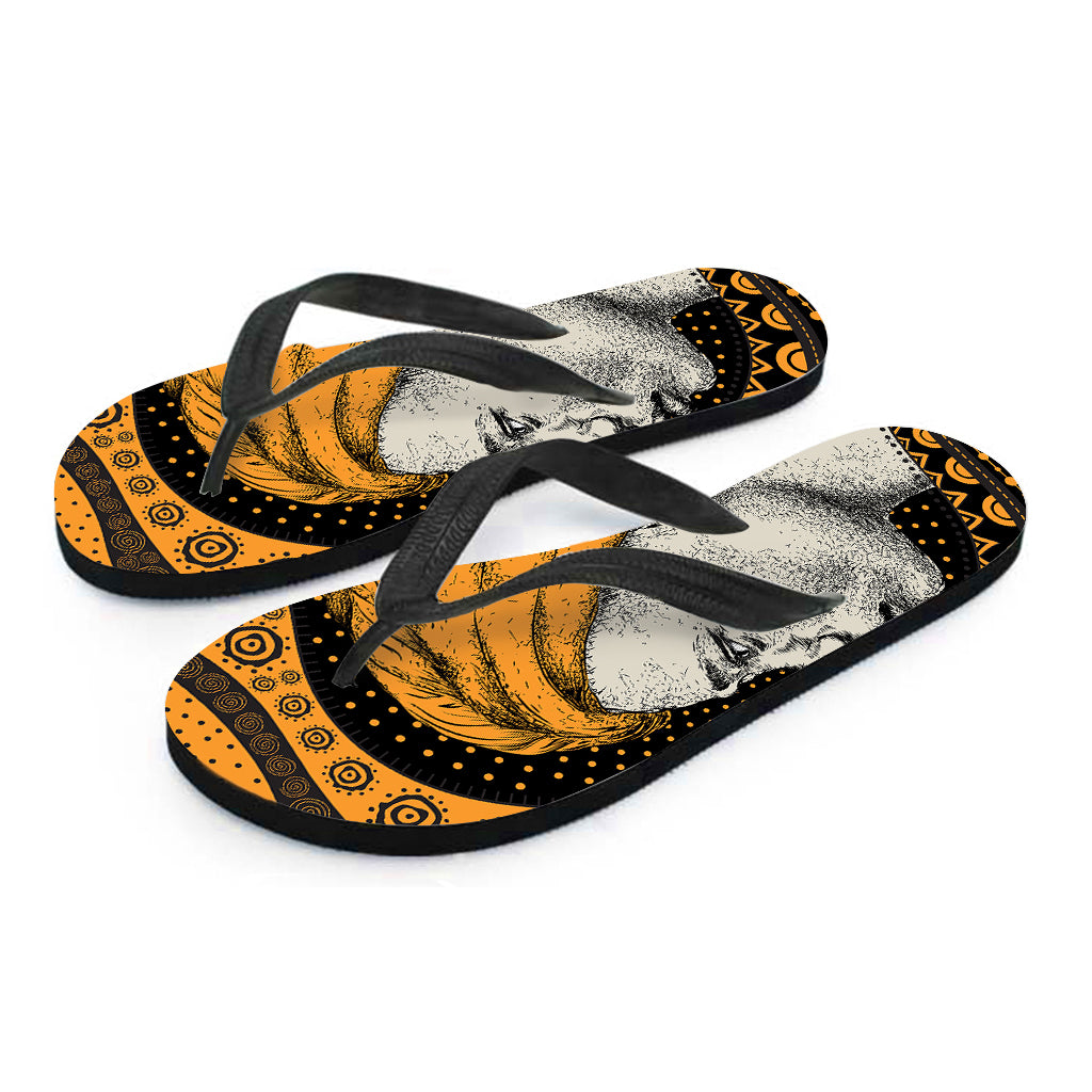 Tribal African Girl Print Flip Flops