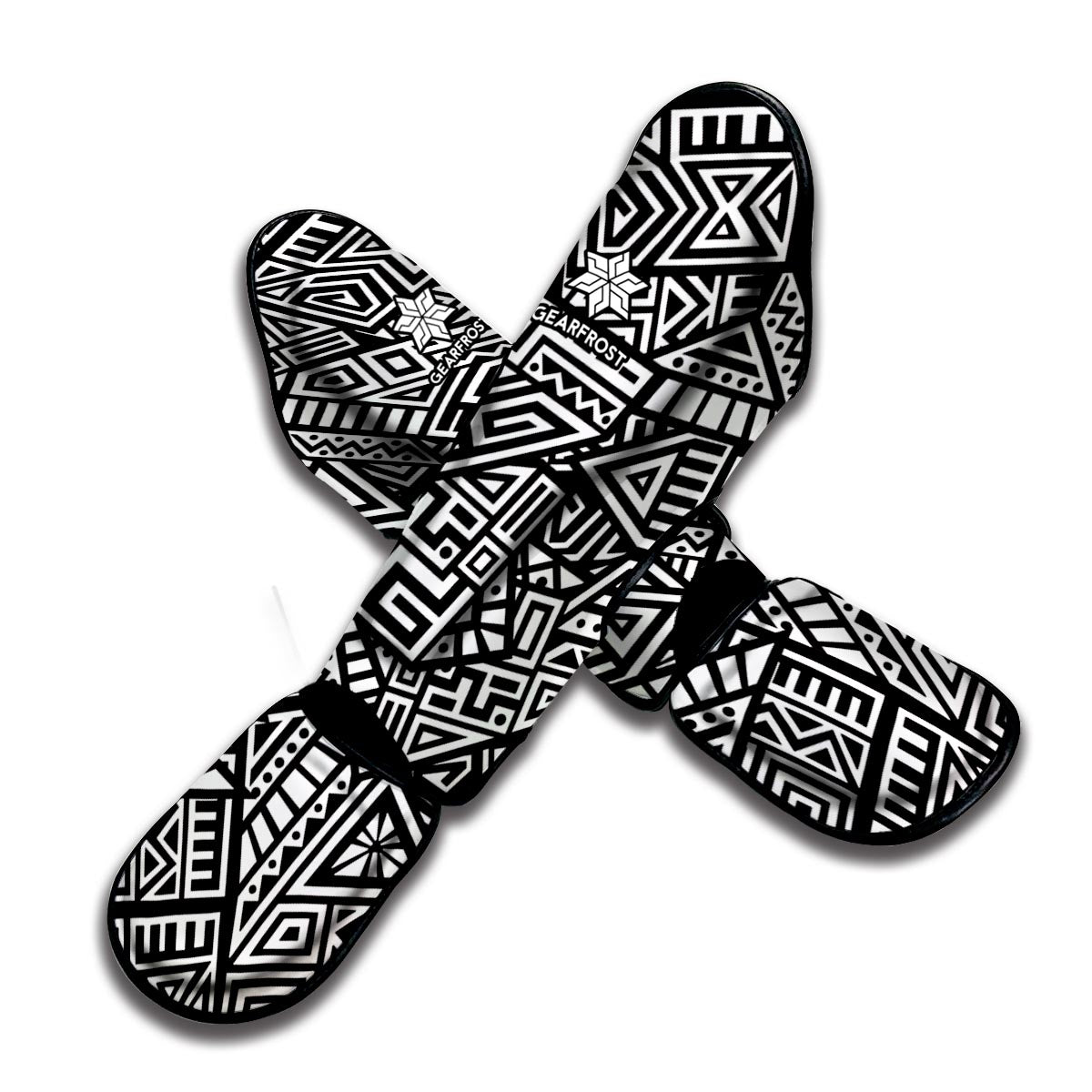 Tribal Aztec Geometric Pattern Print Muay Thai Shin Guard