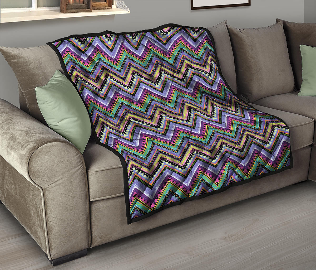 Tribal Aztec Hippie Pattern Print Quilt