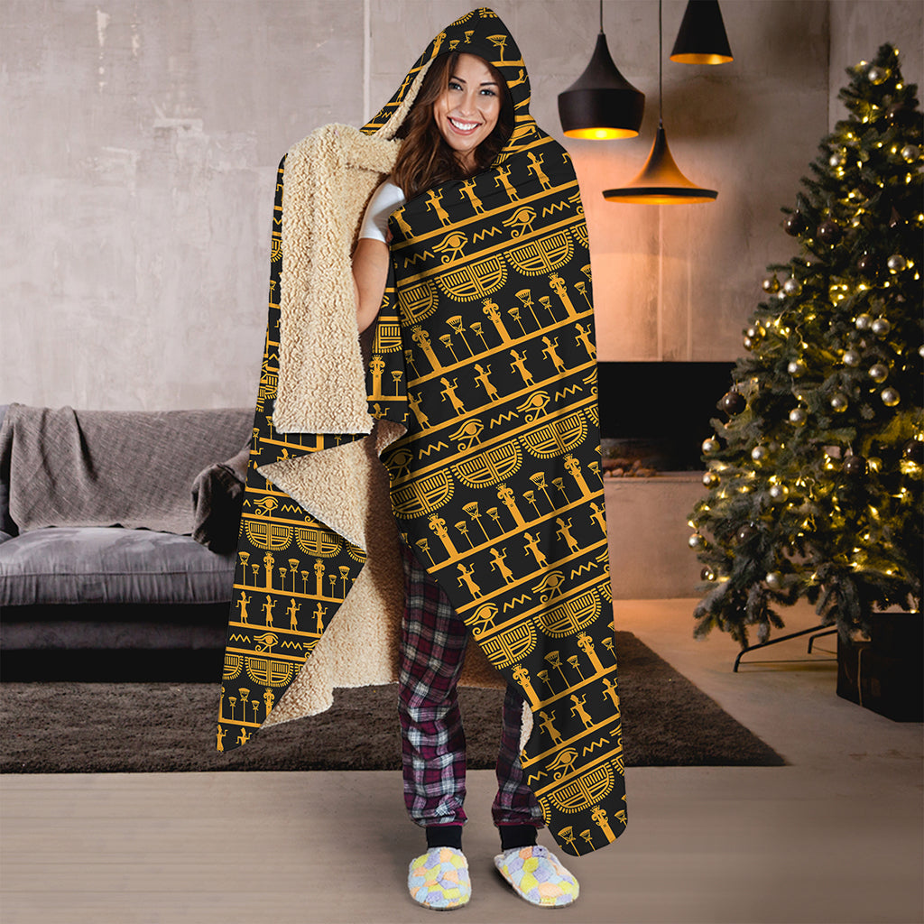 Tribal Egypt Pattern Print Hooded Blanket