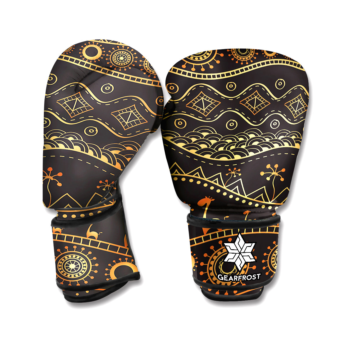 Tribal Ethnic African Pattern Print Boxing Gloves