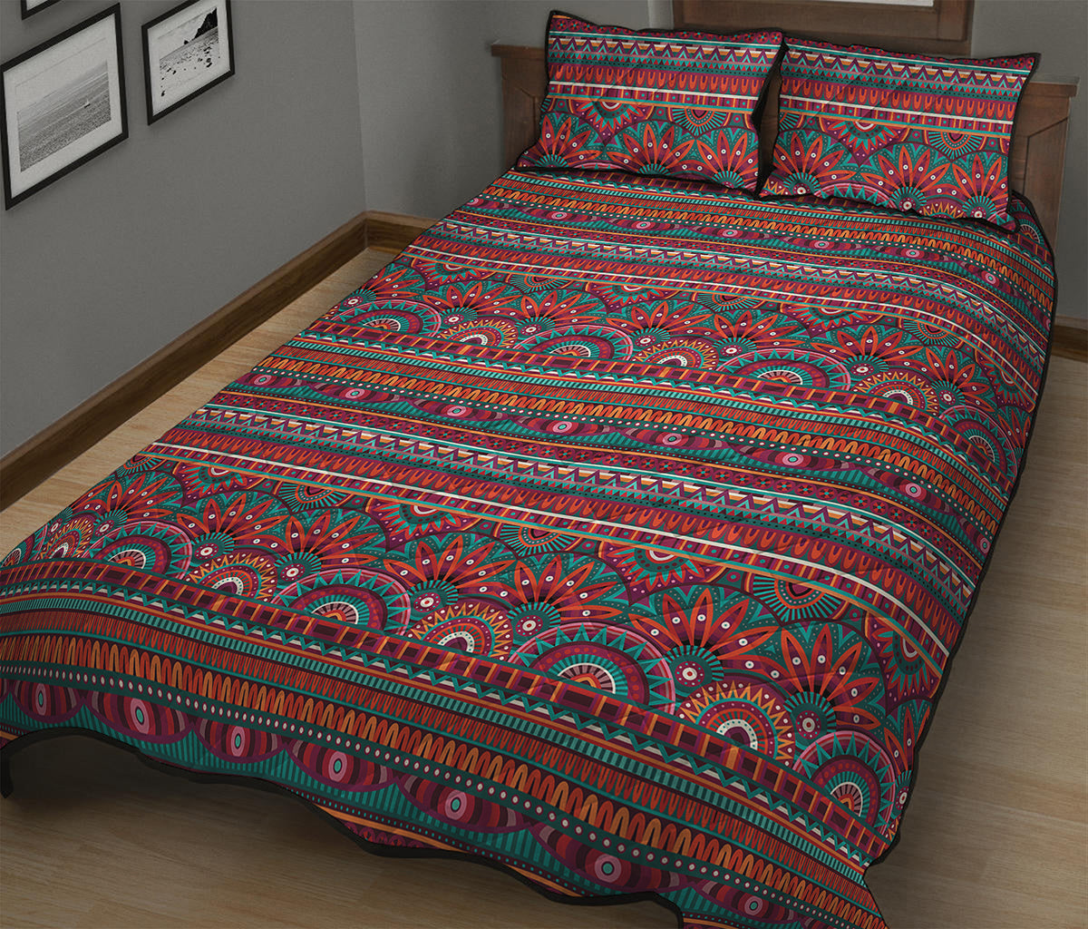 Tribal Ethnic Pattern Print Quilt Bed Set