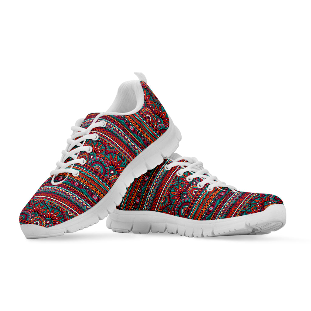Tribal Ethnic Pattern Print White Sneakers