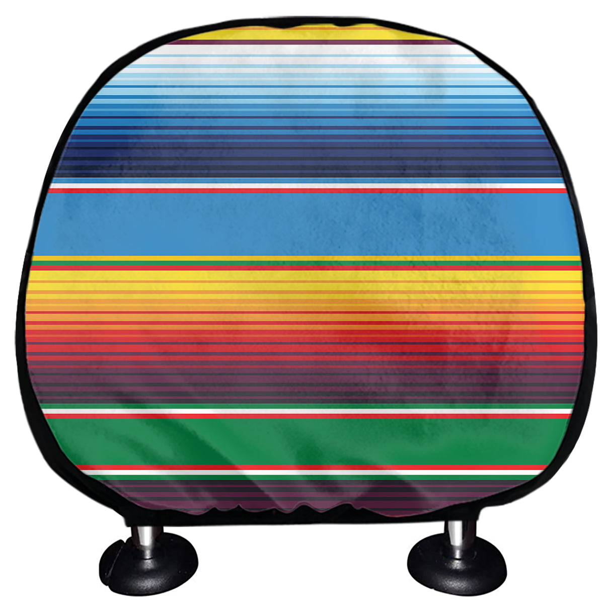 Tribal Mexican Blanket Stripe Print Car Headrest Covers