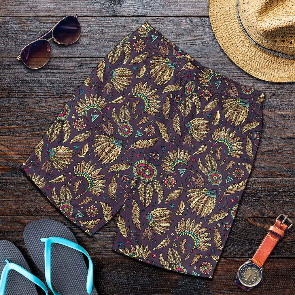 Tribal Native Indian Pattern Print Men's Shorts
