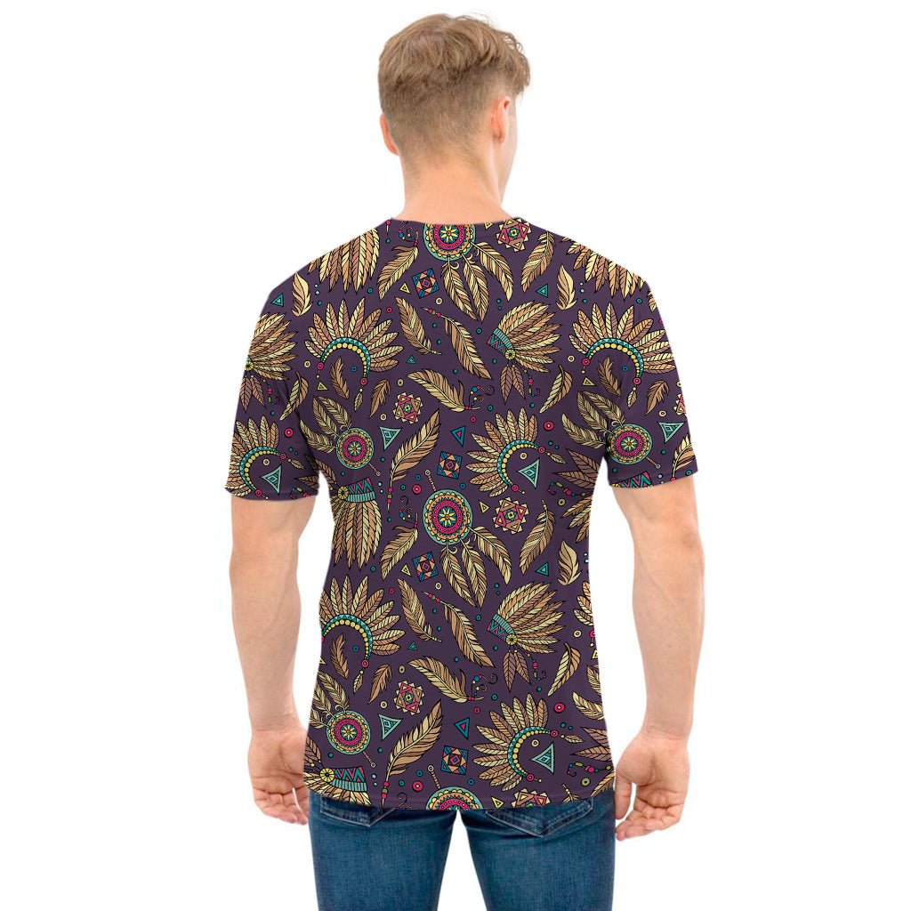 Tribal Native Indian Pattern Print Men's T-Shirt