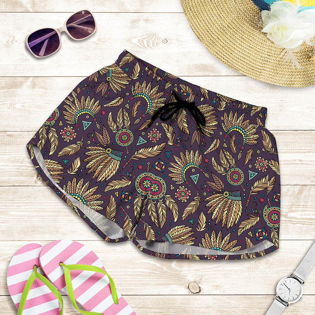 Tribal Native Indian Pattern Print Women's Shorts