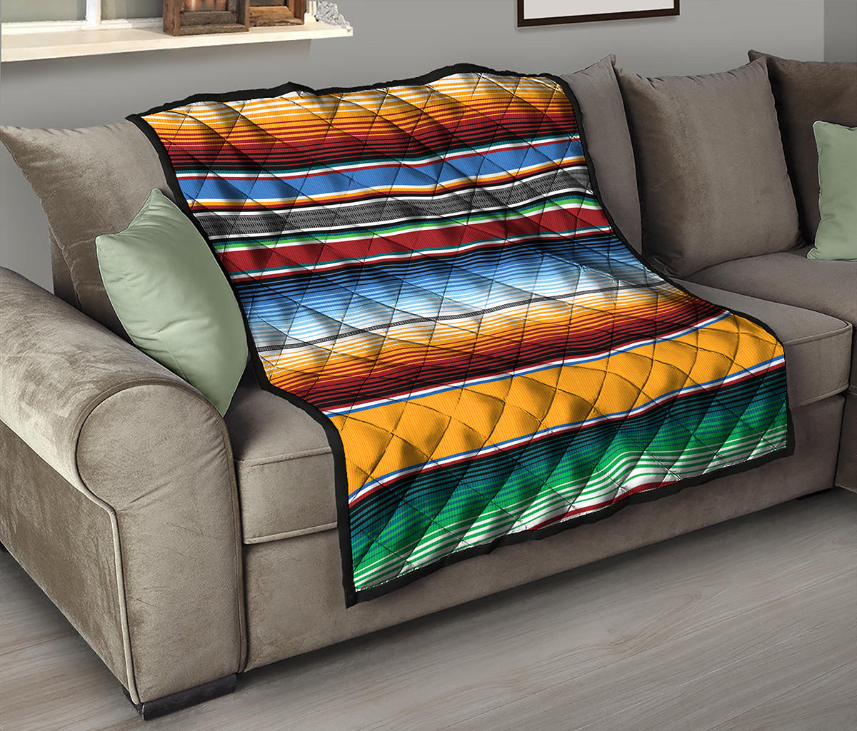 Tribal Serape Blanket Pattern Print Quilt