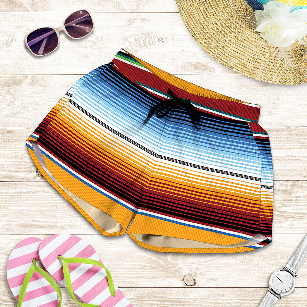 Tribal Serape Blanket Pattern Print Women's Shorts