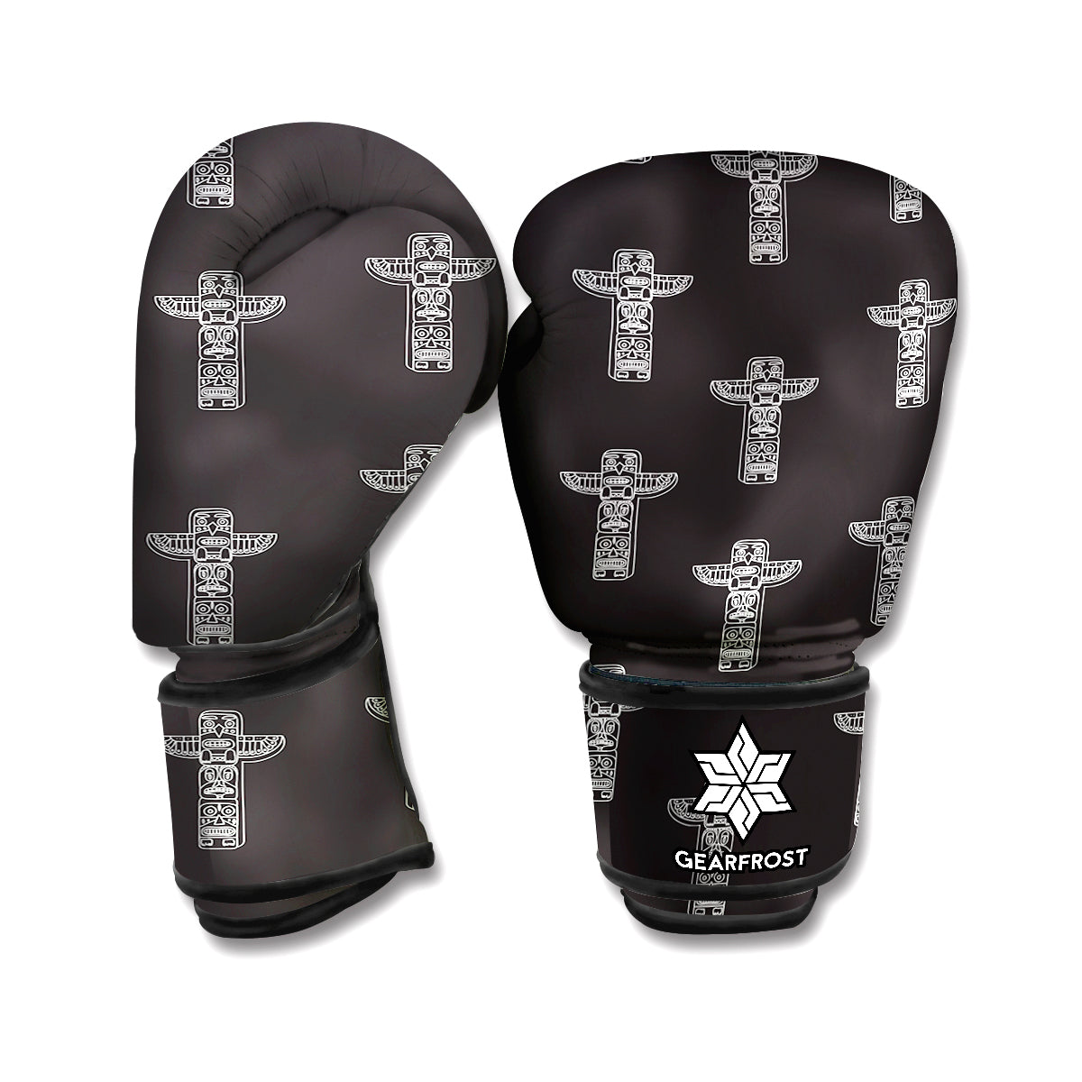 Tribal Totem Pattern Print Boxing Gloves