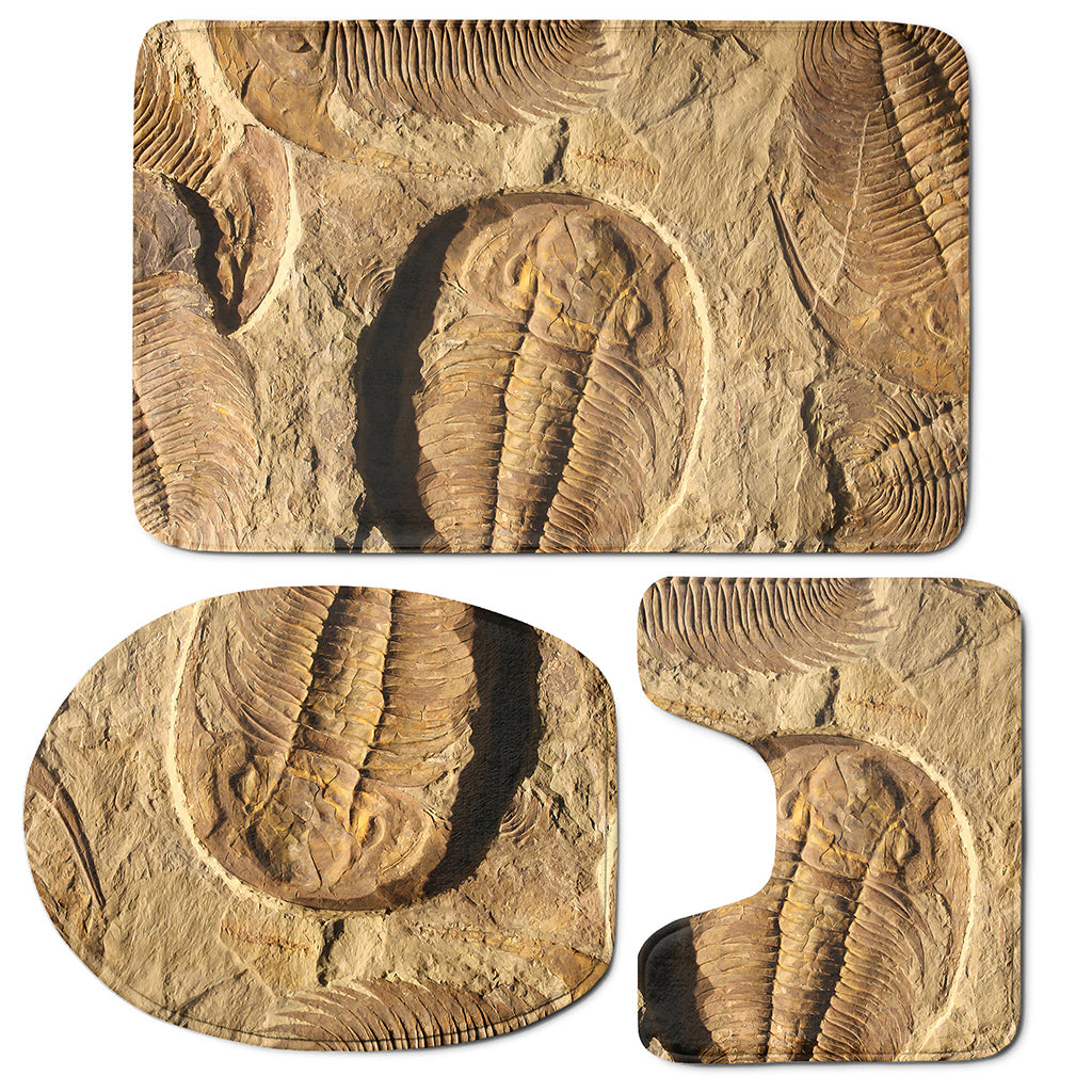 Trilobite Fossil Print 3 Piece Bath Mat Set