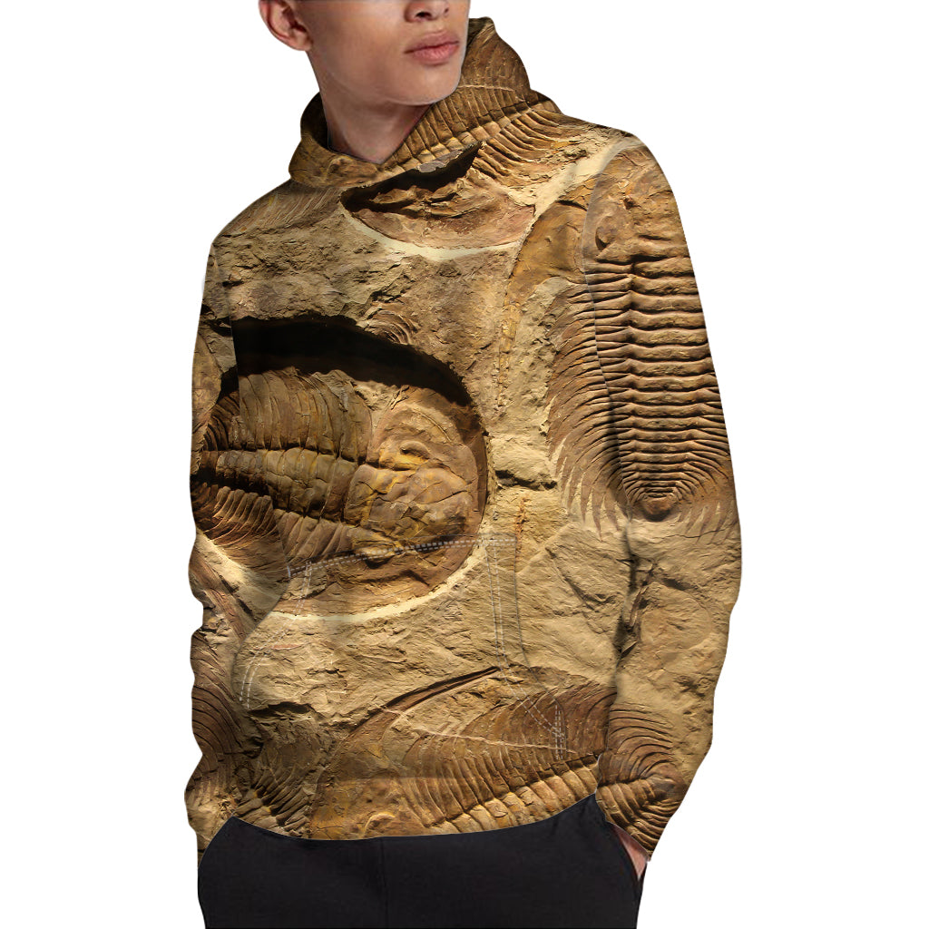 Trilobite Fossil Print Pullover Hoodie