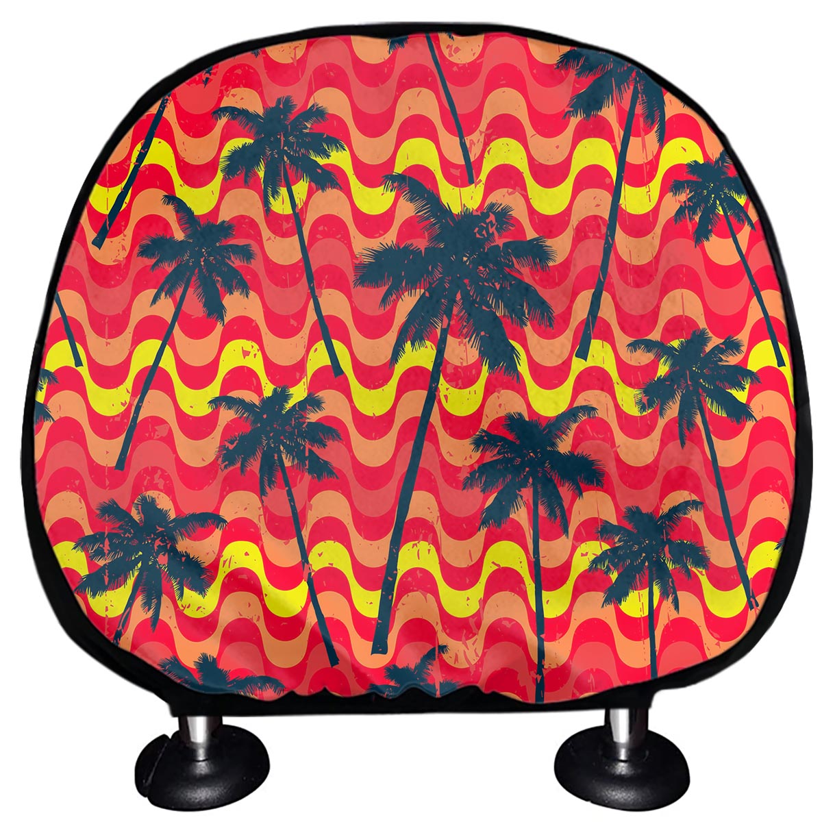 Trippy Palm Tree Pattern Print Car Headrest Covers