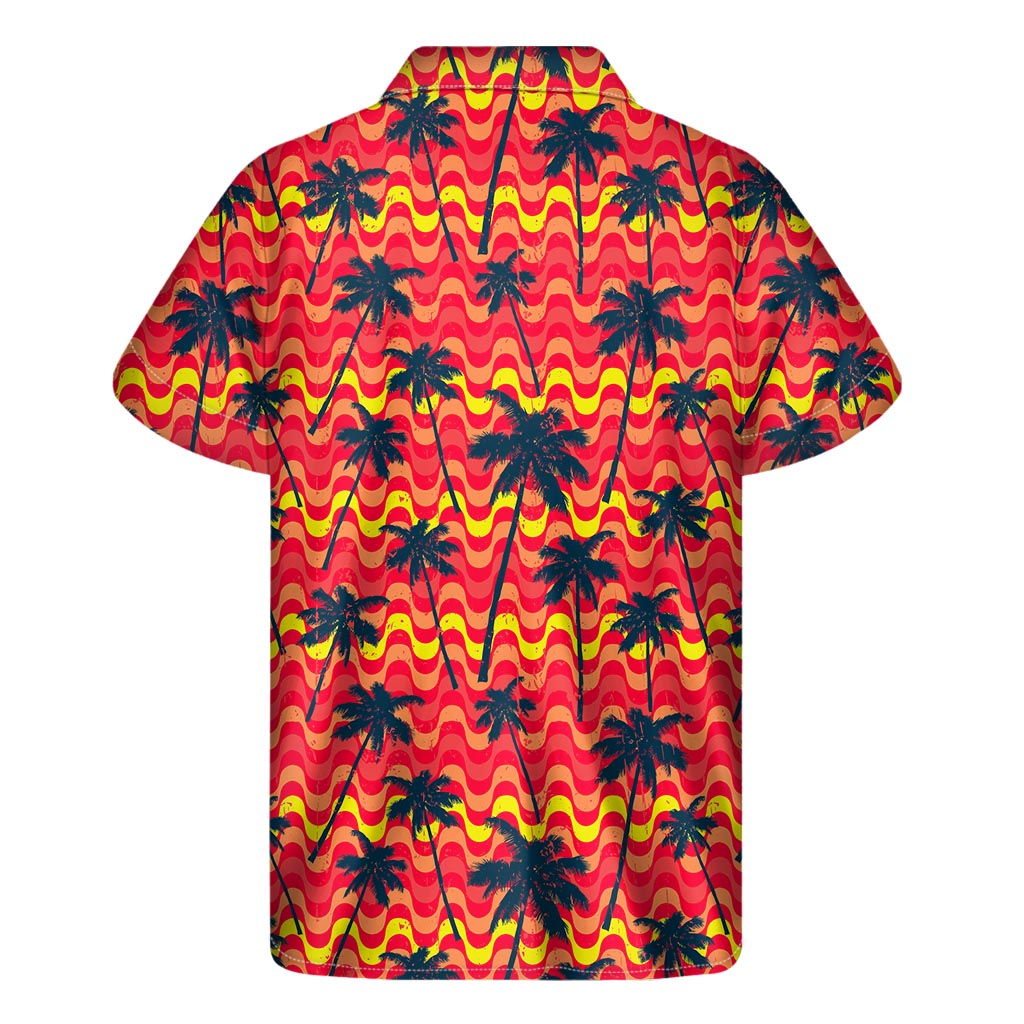 Trippy Palm Tree Pattern Print Men's Short Sleeve Shirt