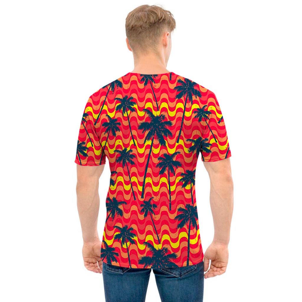 Trippy Palm Tree Pattern Print Men's T-Shirt