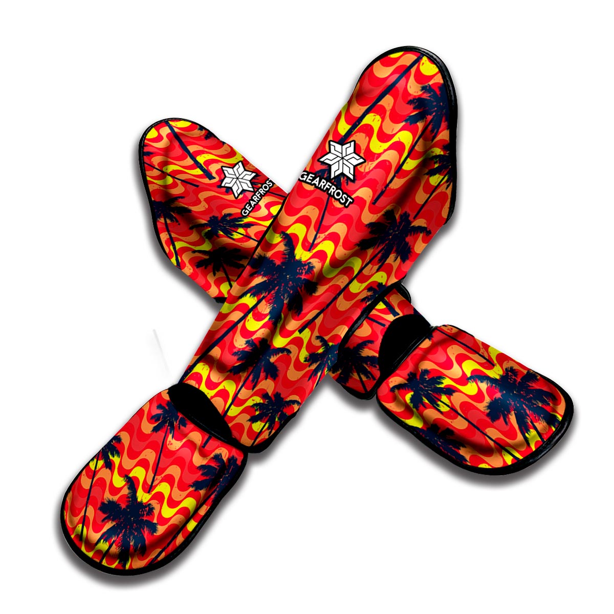 Trippy Palm Tree Pattern Print Muay Thai Shin Guard