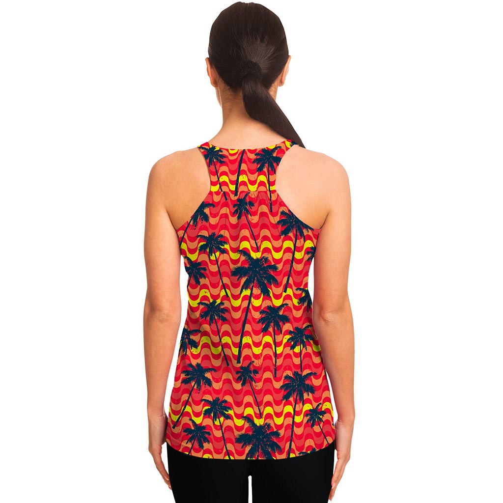 Trippy Palm Tree Pattern Print Women's Racerback Tank Top