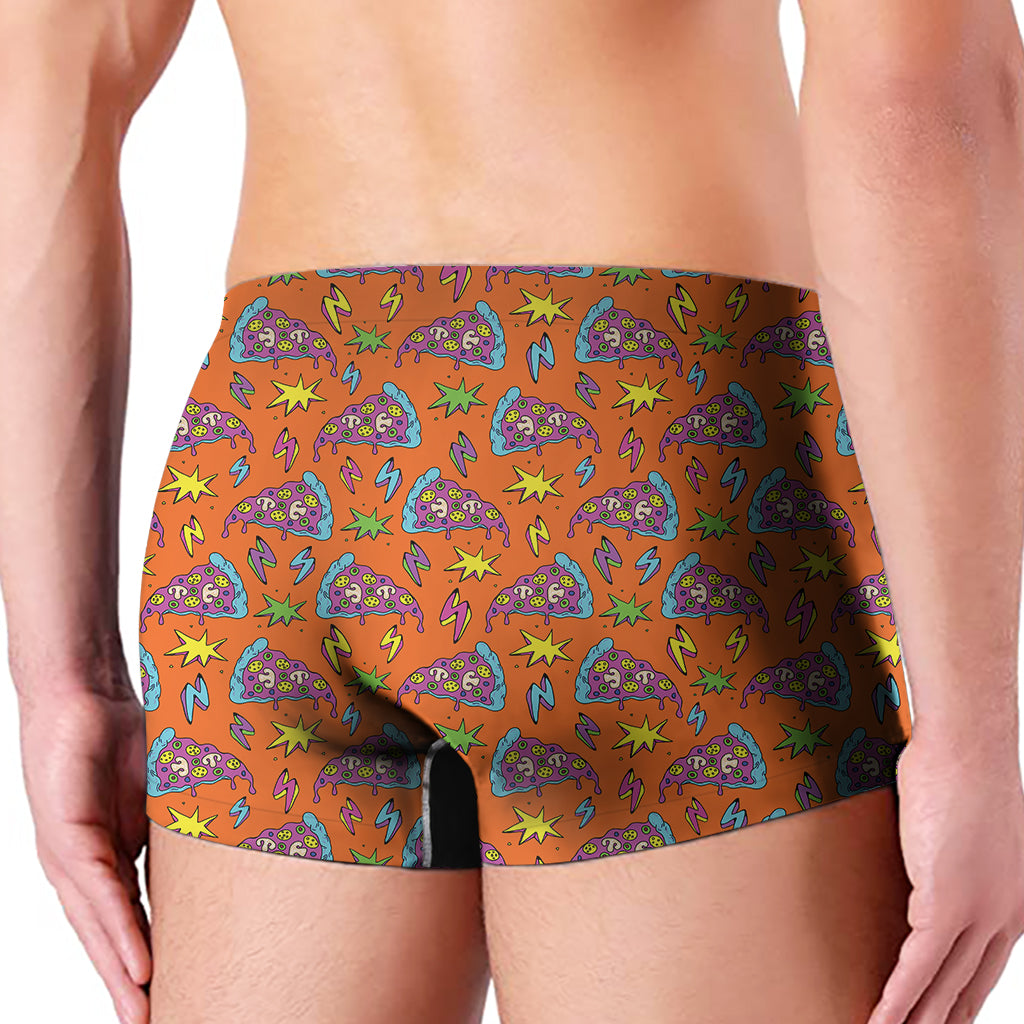 Trippy Pizza Pattern Print Men's Boxer Briefs